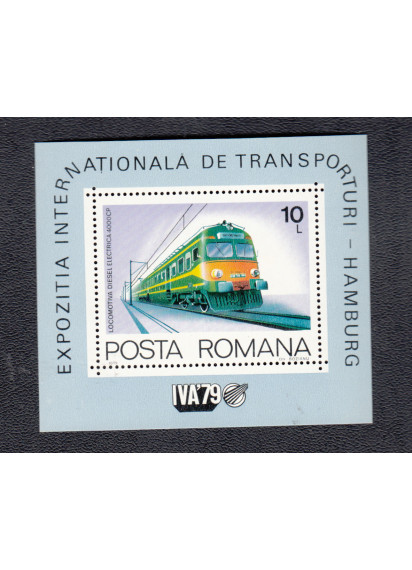 1979 ROMANIA Foglietto Locomotiva Diesel 